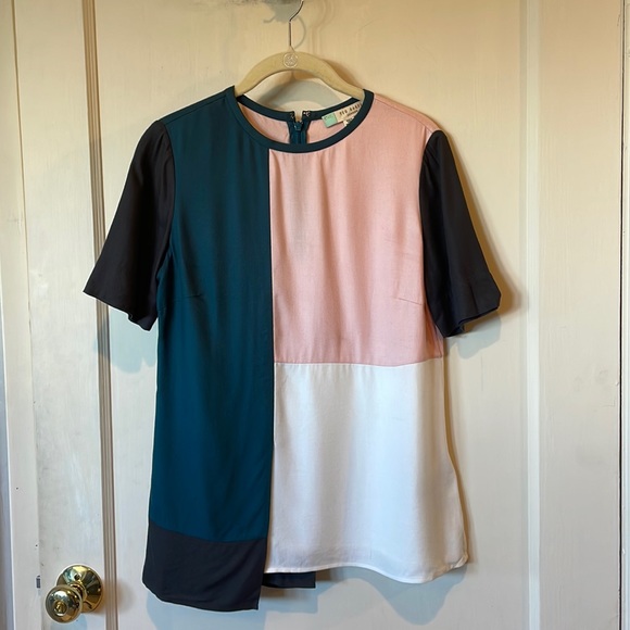 Ted Baker Asymmetrical Color Block Tunic - Picture 1 of 6